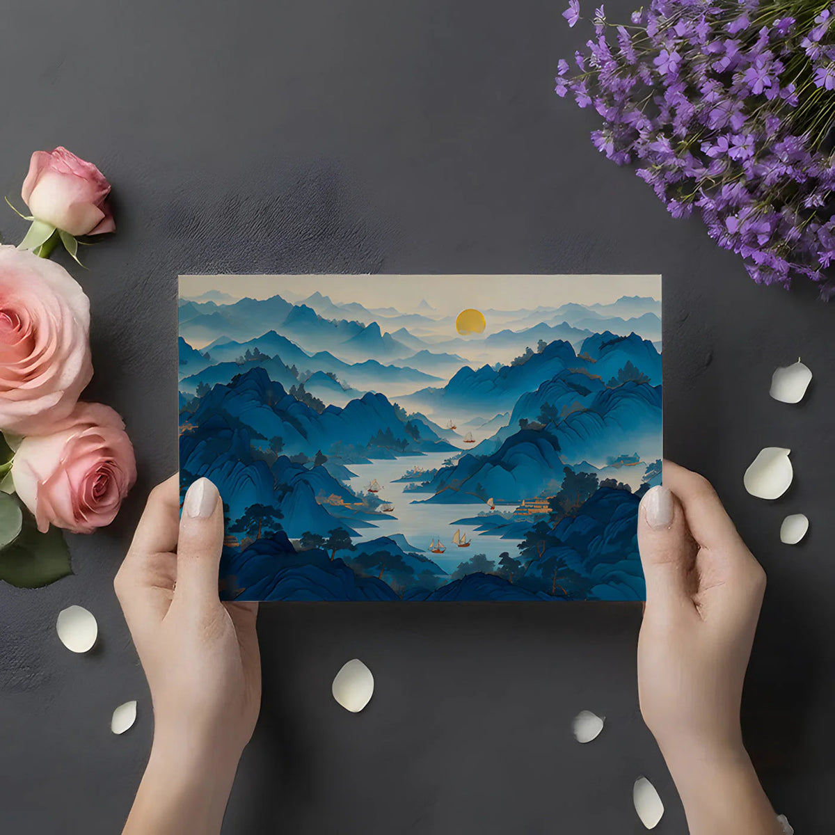 Mist-Covered Mountain Landscape Mural Wallpaper - room preview 03