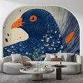 Abstract Bird Motif Mural Wallpaper — Modern Graphic Art Mural Wallpaper - room preview 03