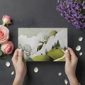 Abstract Mountain Landscape Mural Wallpaper in Sage and Olive Mural Wallpaper - room preview 03