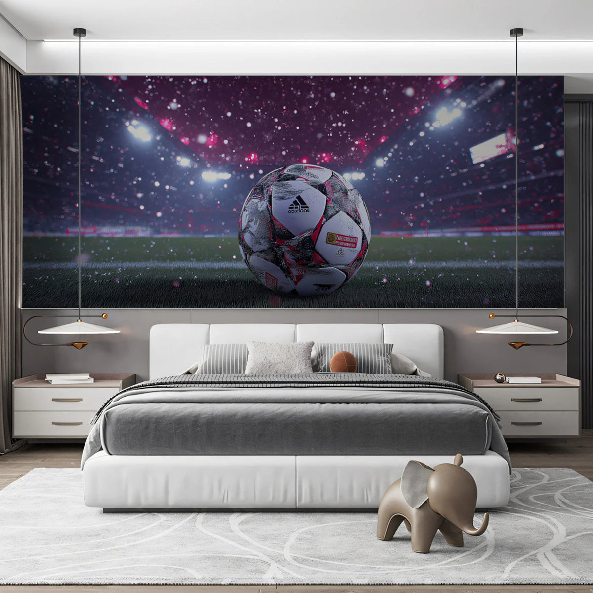 Championship Soccer Stadium Mural Wallpaper — Dynamic Sports Scene Mural Wallpaper - room preview 03