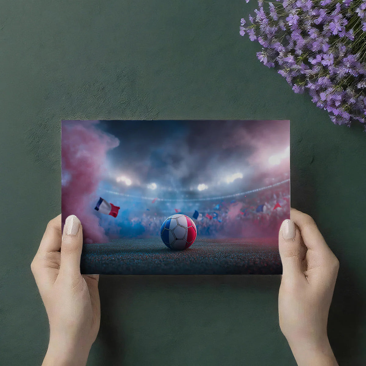 French Soccer Stadium Mural Wallpaper with Atmospheric Smoke Mural Wallpaper - room preview 03