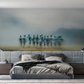 Blurred Motion Figures Mural Wallpaper — Impressionistic Wall Art Mural Wallpaper - room preview 03