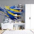 Dynamic Swedish Soccer Ball Mural Wallpaper — Artistic Sports Wall Art Mural Wallpaper - room preview 03