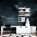Dystopian Stadium City Mural Wallpaper — Cinematic Night Sky Mural Wallpaper - room preview 03