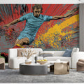 Soccer Legend Mural Wallpaper — Pop Art Action Scene Mural Wallpaper - room preview 03