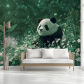 Panda in Enchanted Forest Mural Wallpaper - room preview 03