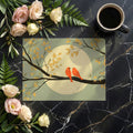 Autumnal Songbirds Mural Wallpaper with Soft Sage Background Mural Wallpaper - room preview 03