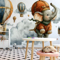 Floating Elephant Adventure Mural Wallpaper for Kids Rooms Mural Wallpaper - room preview 03