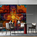 Radiant Floral Cross Stained Glass Mural Wallpaper - room preview 03