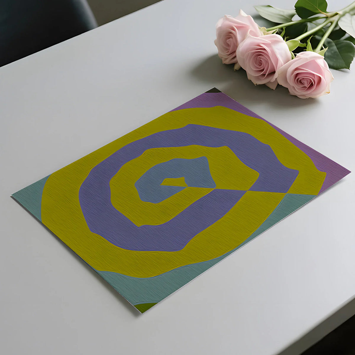Abstract Swirl Mural Wallpaper — Modern Organic Motif Mural Wallpaper - room preview 03