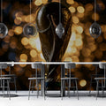 Trophy Victory Mural Wallpaper — Golden Cinematic Accent Wall Mural Wallpaper - room preview 03