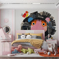 Abstract Lion Collage Mural Wallpaper — Playful Nursery Decor Mural Wallpaper - room preview 03