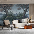 Enchanted Lakeside Mural Wallpaper with Hand-Drawn Floral Motif Mural Wallpaper - room preview 03