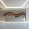 Abstract Wave Mural Wallpaper with Earthy Marble and Clay Tones Mural Wallpaper - room preview 03