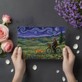 Van Gogh Inspired Countryside Mural Wallpaper with Cyclist Mural Wallpaper - room preview 03