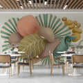 Botanical Still Life Mural Wallpaper in Soft Sage and Terracotta Mural Wallpaper - room preview 03