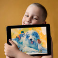 Giant Dog Playtime Mural Wallpaper — Artistic Childhood Illustration Mural Wallpaper - room preview 03