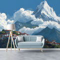 Alpine Village Mountain Mural Wallpaper — Mediterranean Scenery Mural Wallpaper - room preview 03