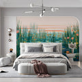 Marshland Sunset Mural Wallpaper with Water Lilies Mural Wallpaper - room preview 03