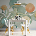 Abstract Citrus Flow Mural Wallpaper — Organic Botanical Design Mural Wallpaper - room preview 03