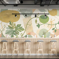 Botanical Sketch Mural Wallpaper — Ochre and Sage Abstract Mural Wallpaper - room preview 03