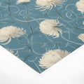 Vintage Chrysanthemum Mural Wallpaper in Dusty Blue Mural Wallpaper - room preview 03