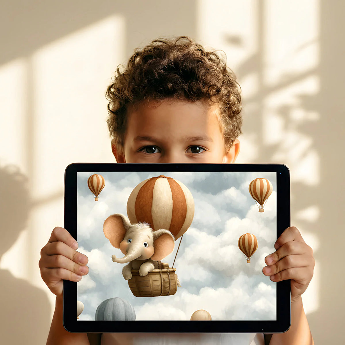 Floating Elephant Adventure Mural Wallpaper for Kids Rooms Mural Wallpaper - room preview 03