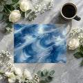 Ocean Swell Abstract Mural Wallpaper — Fluid Blue Brushstrokes Mural Wallpaper - room preview 03