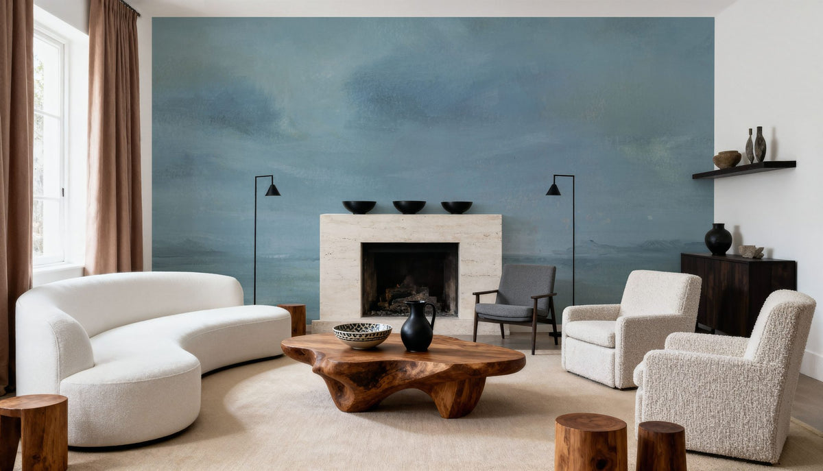 Cloudy Seascape Mural Wallpaper - room preview 03