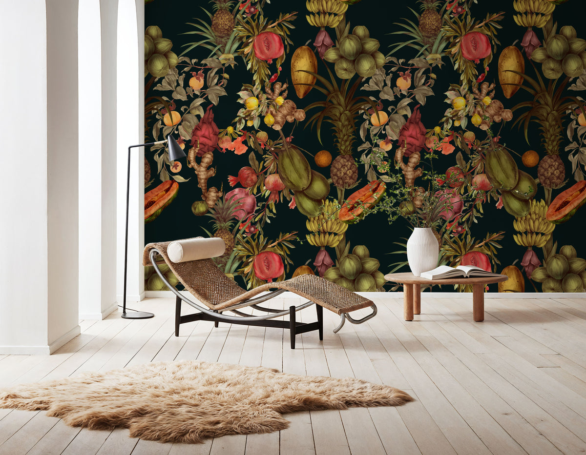 Juicy Fruits, Midnight Mural Wallpaper - room preview 03