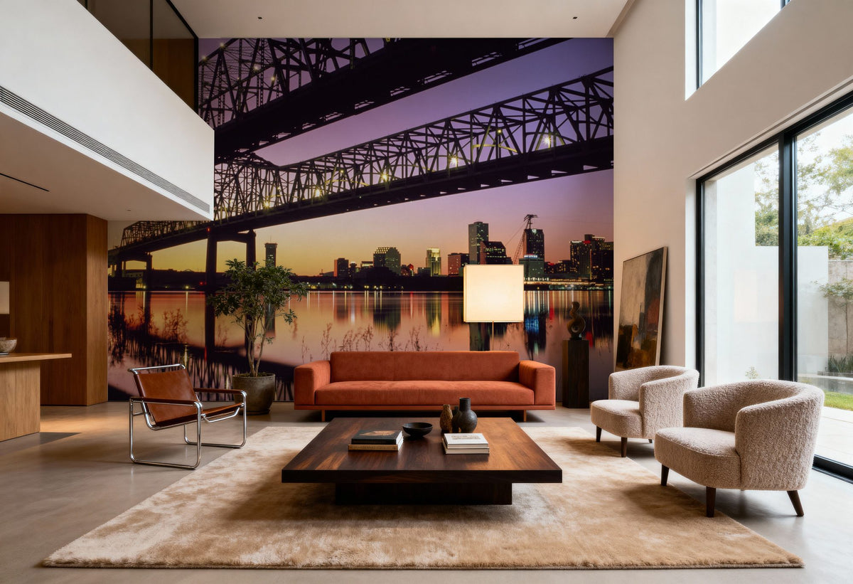 Urban Twilight Crossing Mural Wallpaper - room preview 03