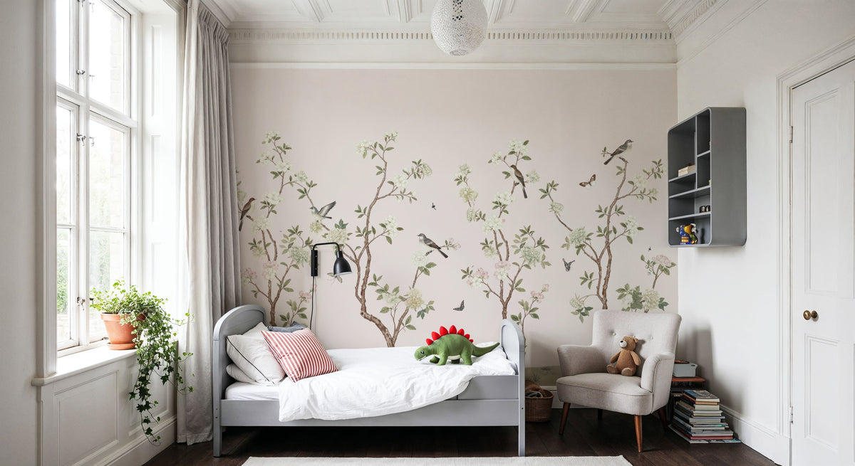 Peony Tree, Petal Pink Mural Wallpaper - room preview 03