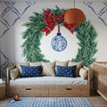 Holiday Tartan and Chinoiserie IV Mural Wallpaper - room preview 03