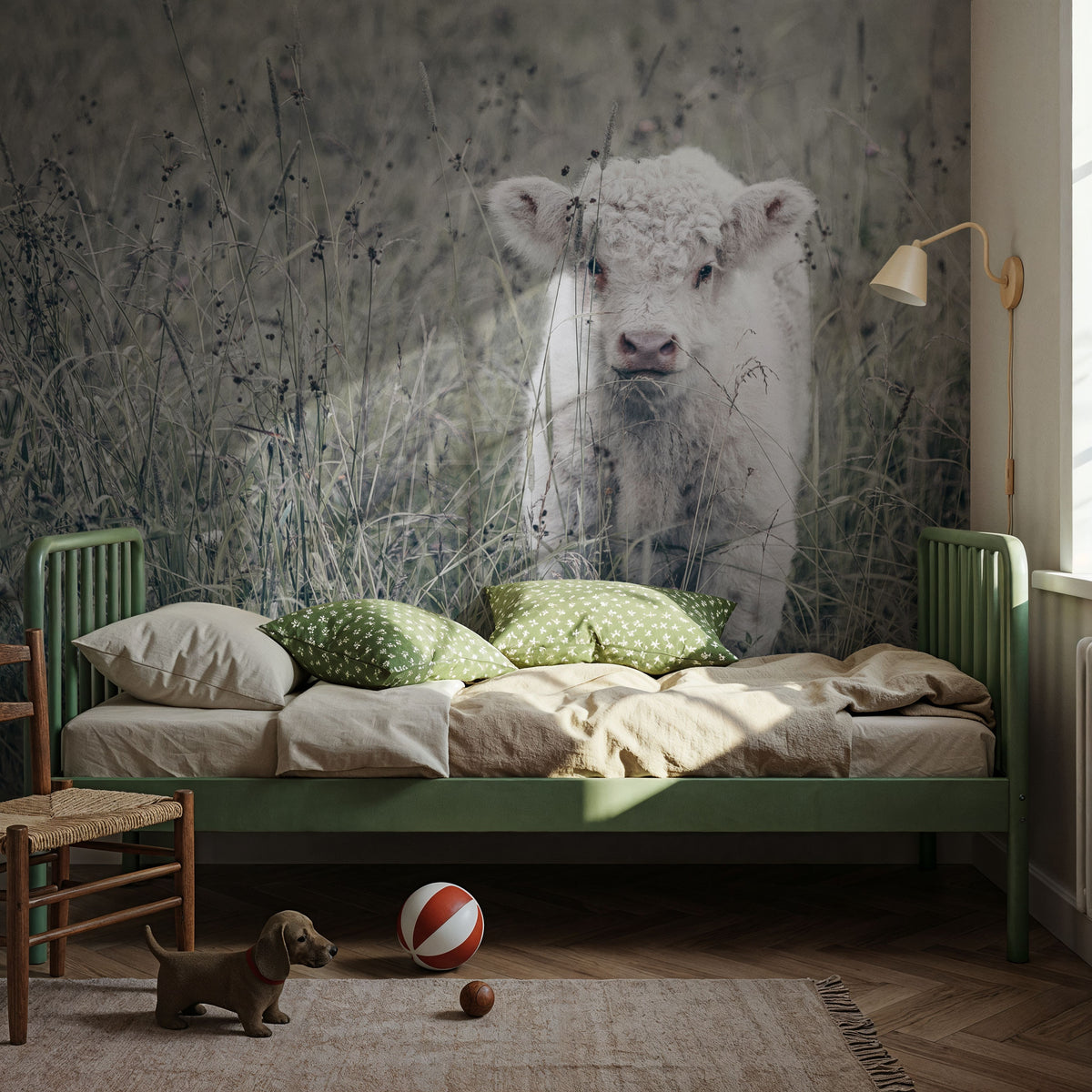 Meadow Calf Mural Wallpaper - room preview 03