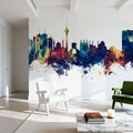 Tehran Iran Skyline Blue & Bronze Mural Wallpaper - room preview 03