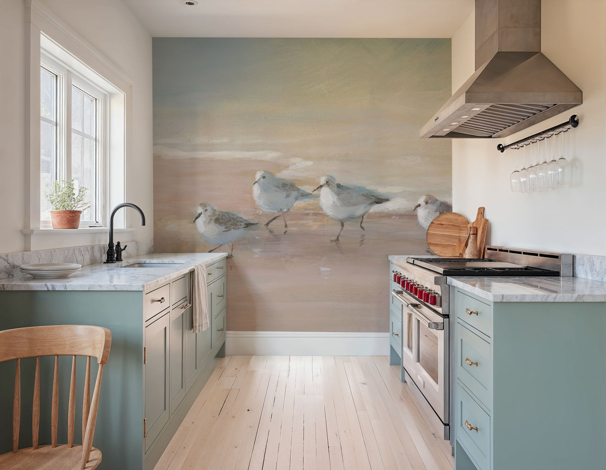 Shorebirds Mural Wallpaper - room preview 03