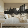 Grenoble Skyline Concrete Mural Wallpaper - room preview 03