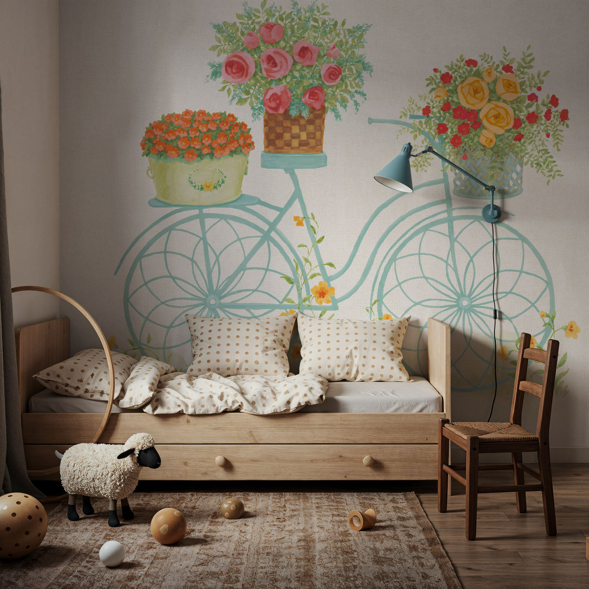 Flea Market Flowers I Mural Wallpaper - room preview 03