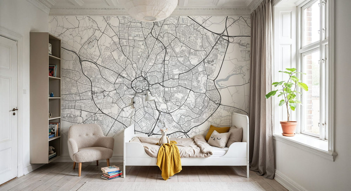 Coventry White Mural Wallpaper - room preview 03