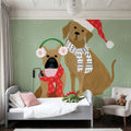 Puppy It's Cold Outside II Mural Wallpaper - room preview 03