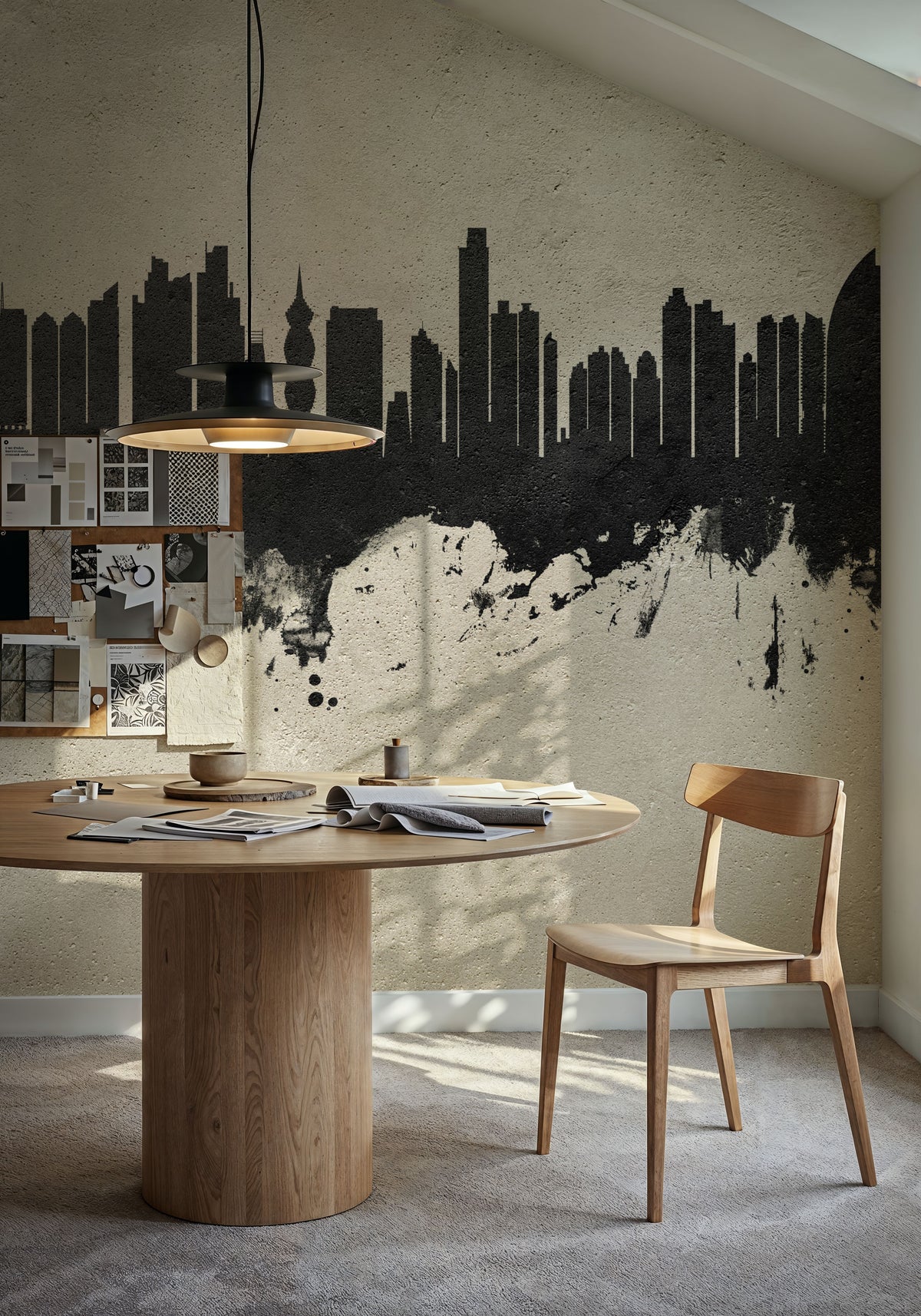 Panama City Skyline Concrete Mural Wallpaper - room preview 03