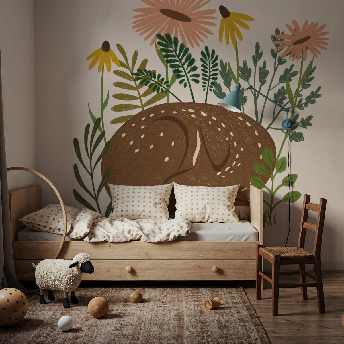 Sleeping Deer Mural Wallpaper - room preview 03