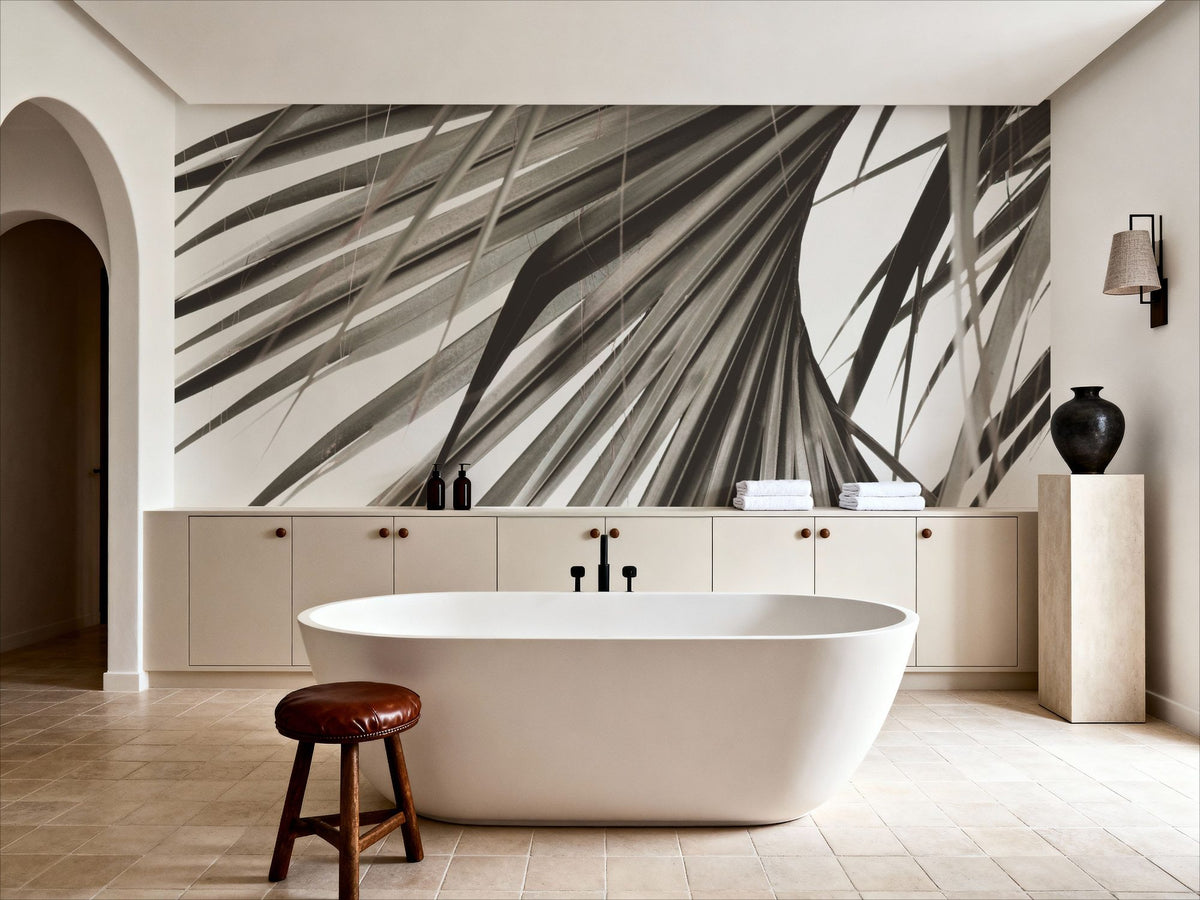 Sepia Palm Mural Wallpaper - room preview 03