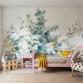 Eucalyptus I White Mural Wallpaper - room preview 03