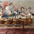 Elegance of Flamingos At Rest Mural Wallpaper - room preview 03