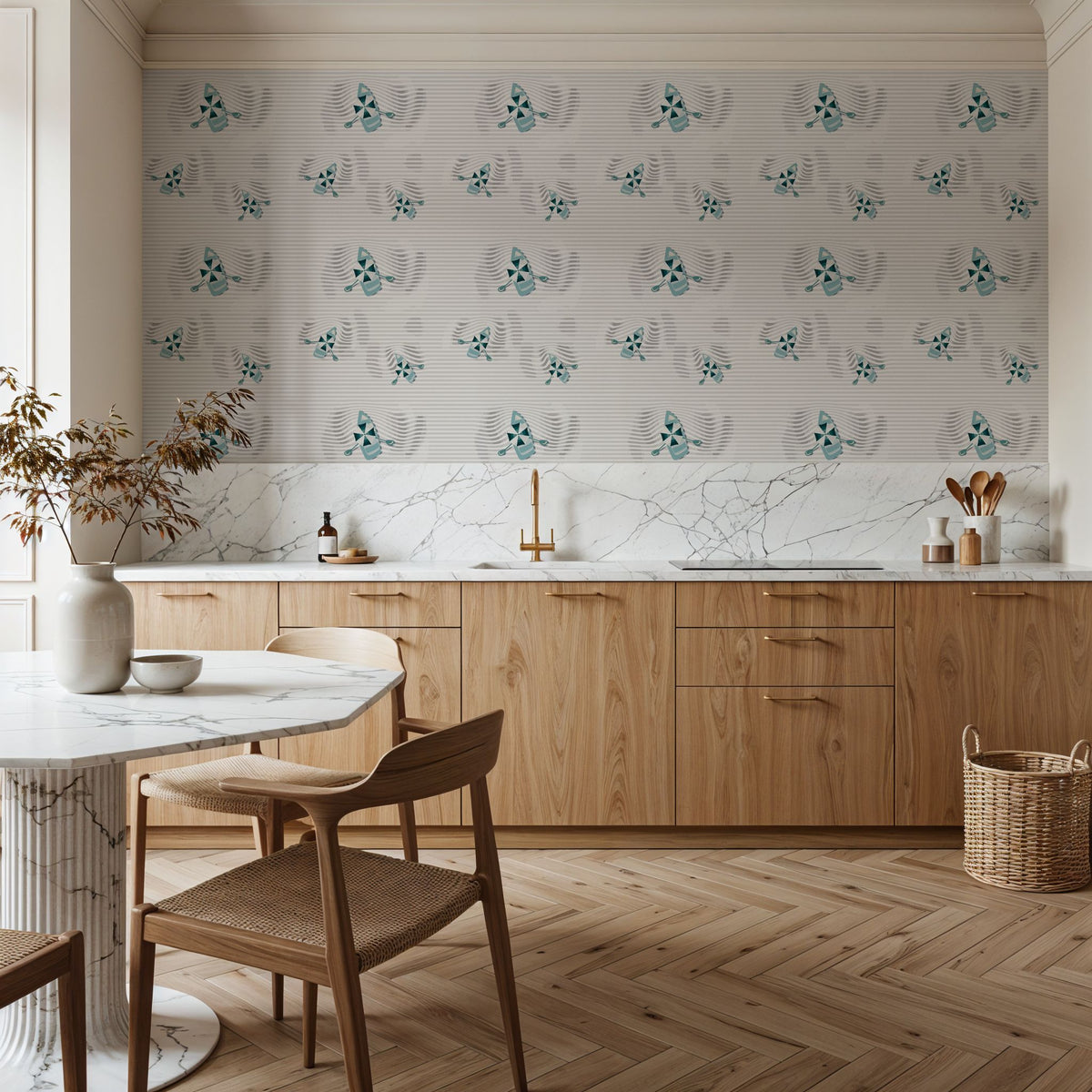 Lazy Paddle, Gray Mural Wallpaper - room preview 03