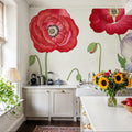 Tanigami Poppy Mural Wallpaper - room preview 03