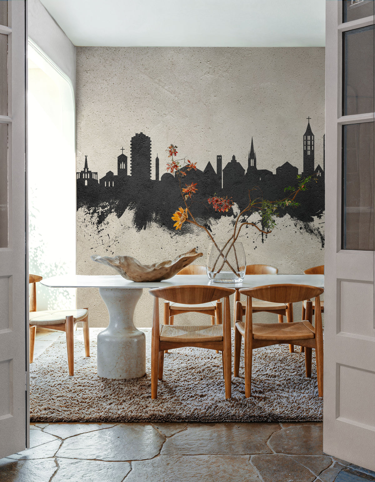 Kassel Germany Skyline Concrete Mural Wallpaper - room preview 03