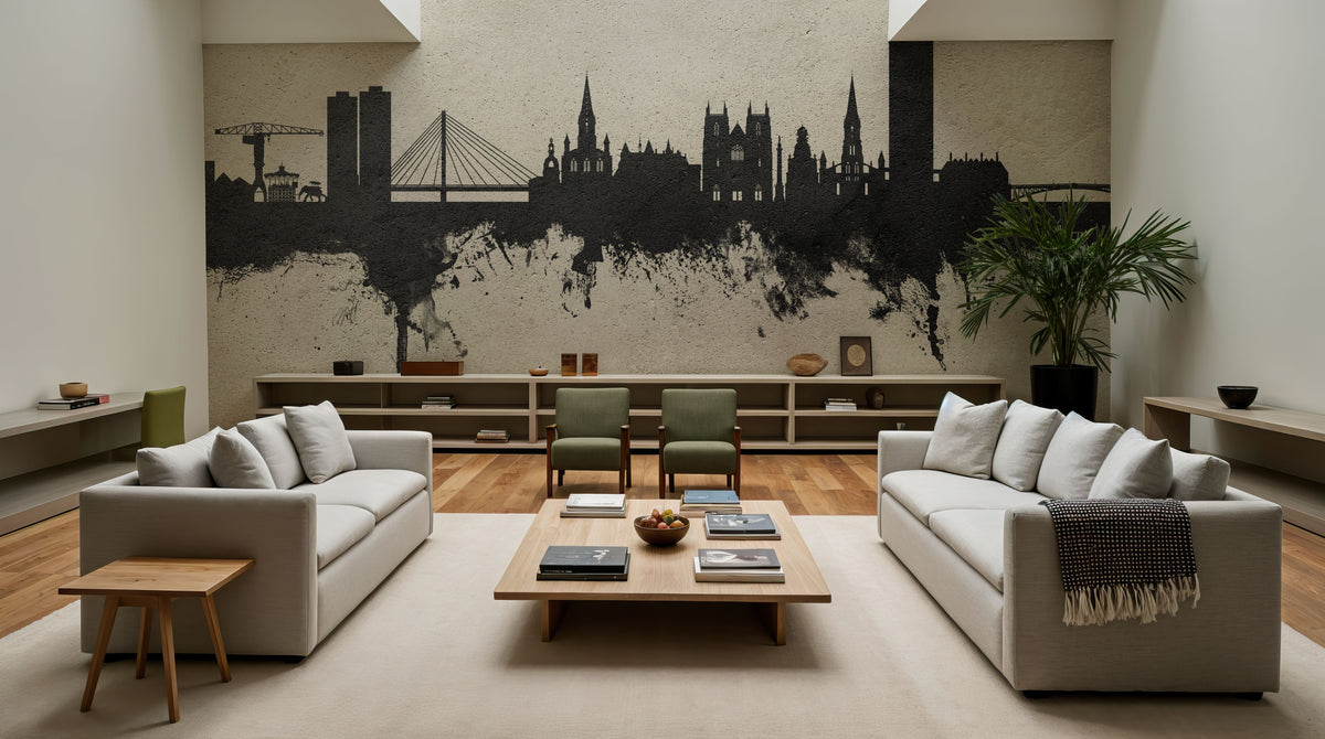 Nantes France Skyline Concrete Mural Wallpaper - room preview 03