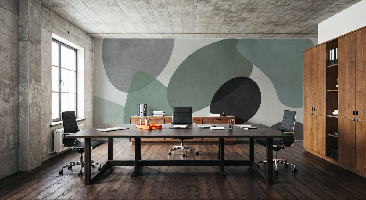 Lava Shapes, Seafoam Mural Wallpaper - room preview 03